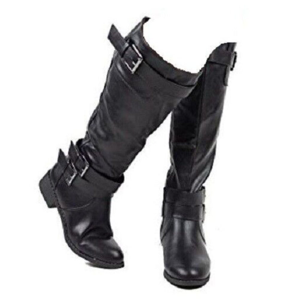 Room of Fashion Madison-21 Black Riding Boots Women's size 9 w/ inner Pocket
